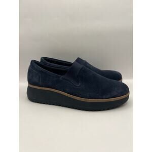 Clarks Zylah Sky Platform Navy Blue Loafers Women Size 8.5￼